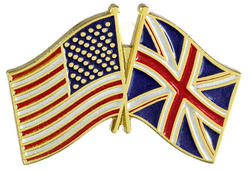 United States and United Kingdom Flags Pin