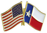 United States and Texas Flags Pin