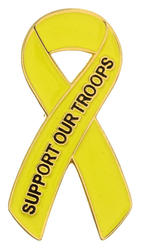 Support Our Troops Yellow Pin