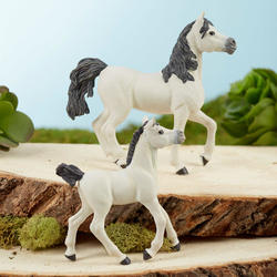 Papo Miniature Realistic White Arab Horse and Foal Set