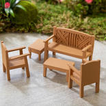 Dollhouse Miniature Oak Garden Set
