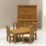 Dollhouse Miniature Dining Room Set