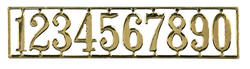Dollhouse Miniature Brass House Number Set
