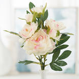 Cream and Pink Artificial Peony Spray