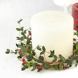Red Berry and Twig Candle Ring
