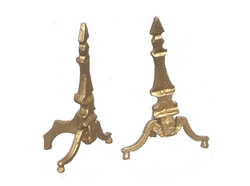 Dollhouse Miniature Brass Andiron Set