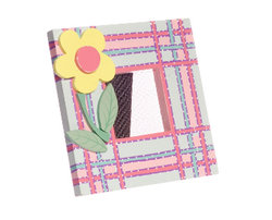 Yellow Plaid Floral Earring Frame