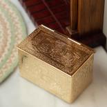 Dollhouse Miniature Brass Fireplace Log Box
