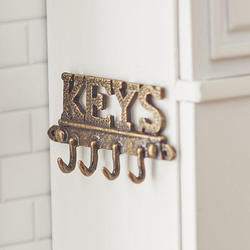 Dollhouse Miniature Antique Brass Key Rack