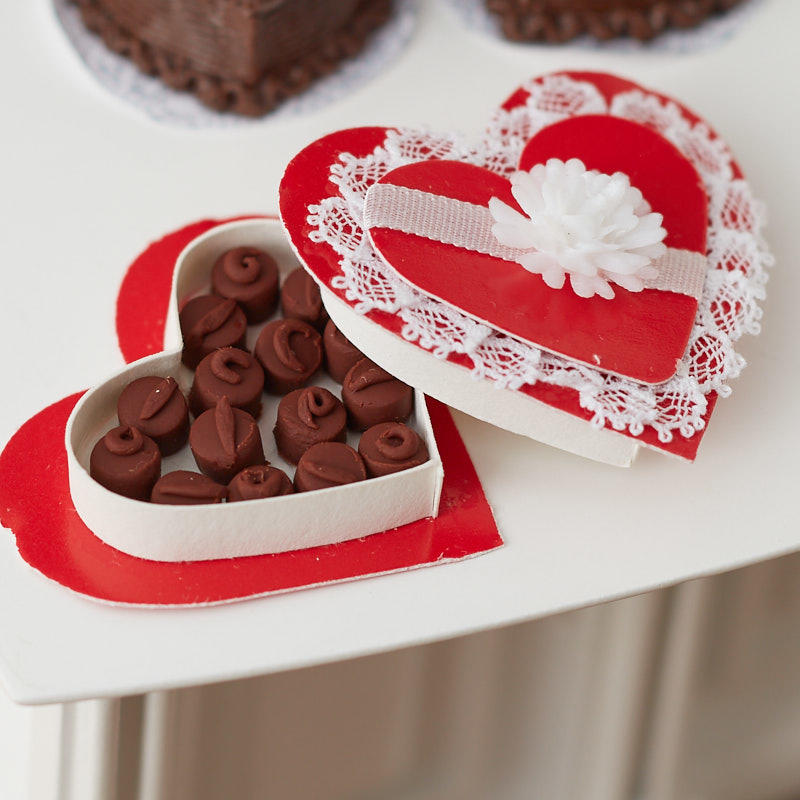 Miniature Heart Shaped Gift Box with Chocolates