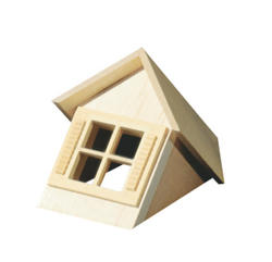 Dollhouse Miniature Unfinished Dormer with Four Light Window