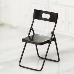 Dollhouse Miniature Black Folding Chair