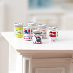 Dollhouse Miniature Assorted Beer Cans