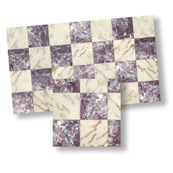 Dollhouse Miniature Lilac And White Marble Checkered Tile