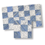 Dollhouse Miniature Blue And White Marble Tile