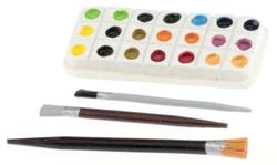 Miniature Artists Paint Palette with Brushes Set