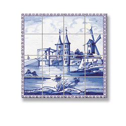 Dollhouse Miniature Blue Harbor Picture Tile Sheet