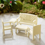 Miniature White Garden Dollhouse Furniture Patio or Porch Set