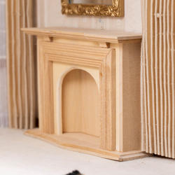 Dollhouse Miniature Unfinished Wood Fireplace