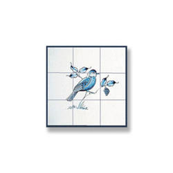 Dollhouse Miniature Blue Bird Picture Mosaic Tile Sheet