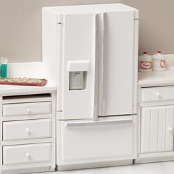 Dollhouse Miniature Modern White Refrigerator