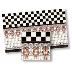 Dollhouse Miniature Black CheckWall Tile Sheet
