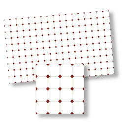 Dollhouse Miniature Red & White Diamond Wall Tiles