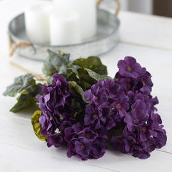 Artificial Purple Geranium Silk Flower Bush