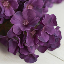 Artificial Purple Geranium Silk Flower Bush