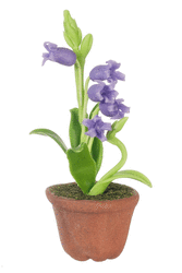 Dollhouse Miniature Purple Potted Lily