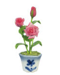 Dollhouse Miniature Pink Potted Roses