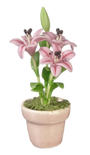Dollhouse Miniature Potted Pink Lilies