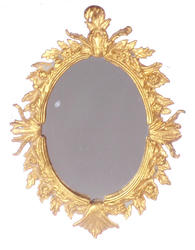 Dollhouse Miniature Ornate Oval Mirror