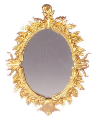 Dollhouse Miniature Oval Ornate Mirror