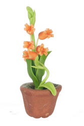 Dollhouse Miniature Potted Orange Lily