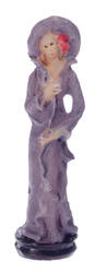 Dollhouse Miniature Lady in Purple Statue