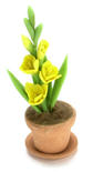 Dollhouse Miniature Potted Yellow Gladiolus