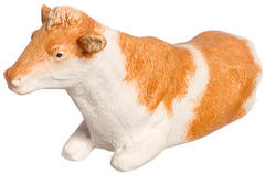Dollhouse Miniature Brown Laying Cow