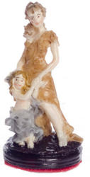 Dollhouse Miniature Mother and Son Statue
