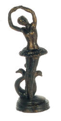 Dollhouse Miniature Brass Ballet Statue