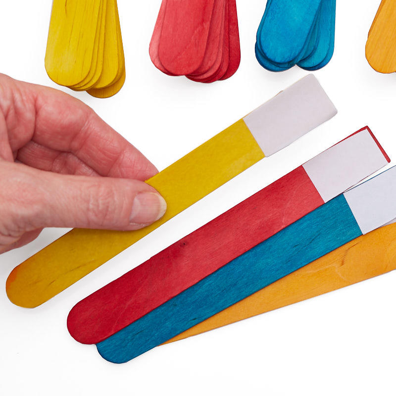 Jumbo Peel and Stick Multicolored Wood Craft Sticks - Popsicle Sticks
