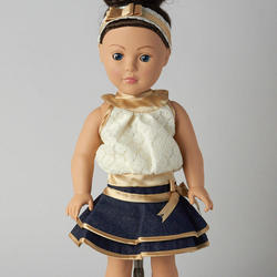 Tallina's Navy and Gold 3 Piece Doll Clothes Set