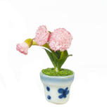 Dollhouse Miniature Pink Carnations In A Pot