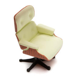 Dollhouse Miniature White Eames Lounge Chair