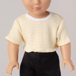 Tallina's White and Yellow Stripes Doll Crop Top