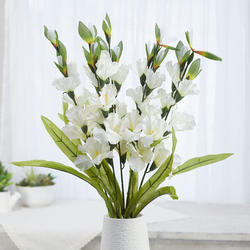 Cream White Artificial Gladiolus Spray