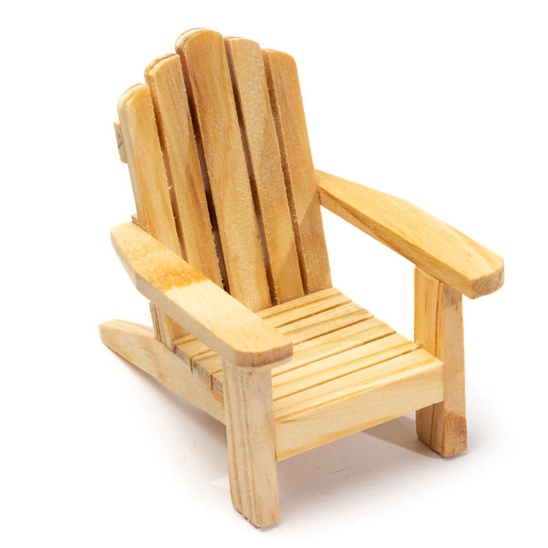 Dollhouse Miniature Pine Adirondack Chair - Miniature ...