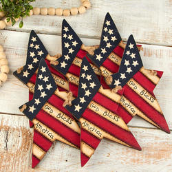 "God Bless America" Star Flag Ornaments