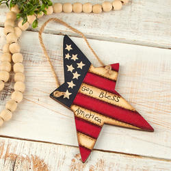 "God Bless America" Star Flag Ornament