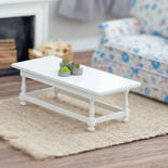 Dollhouse Miniature White Coastal Coffee Table